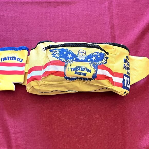 Twisted Tea Hard Iced Tea Yellow Fanny Pack 2 Pockets/Koozie - Picture 1 of 4